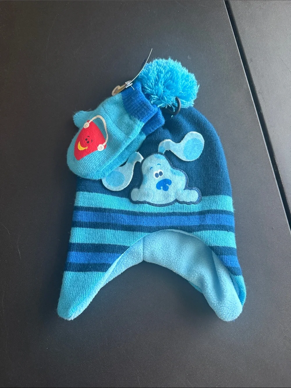 Blues Clues Earflap Hat & Mittens Set for Kids - Unbranded
